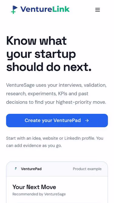 Screenshot of venturelink.app