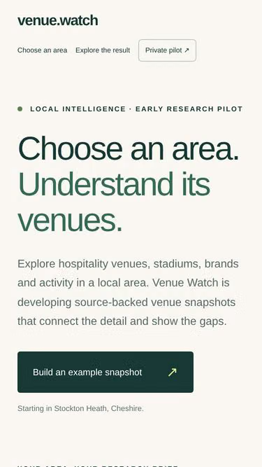 Screenshot of venue.watch