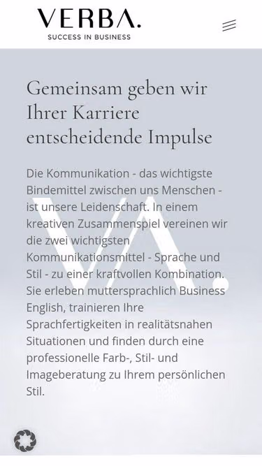 Screenshot of verba.business
