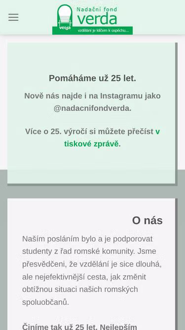 Screenshot of verda.cz