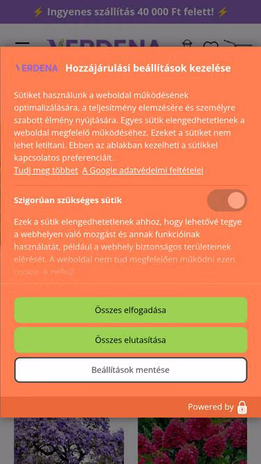 Screenshot of verdena.hu