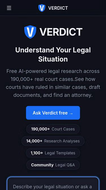 Screenshot of verdict.tech
