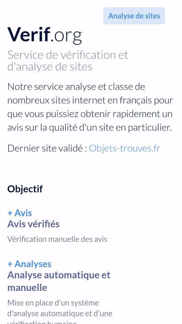 Screenshot of verif.org