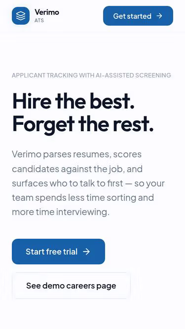 Screenshot of verimo.ai