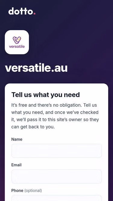 Screenshot of versatile.au
