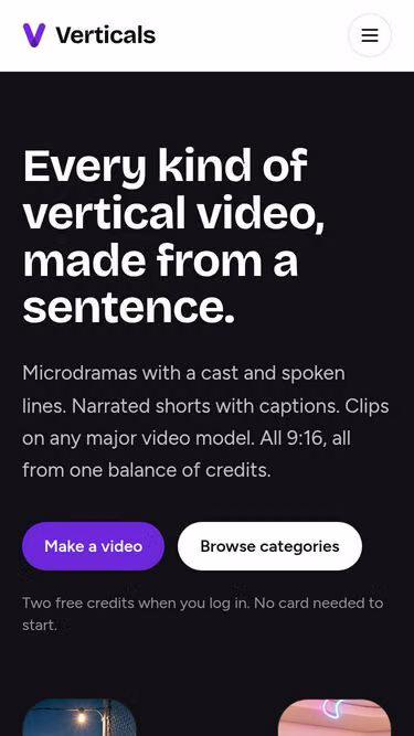 Screenshot of verticals.com