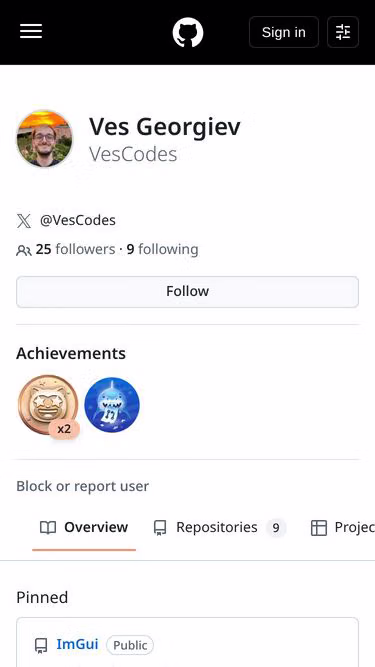 Screenshot of ves.codes