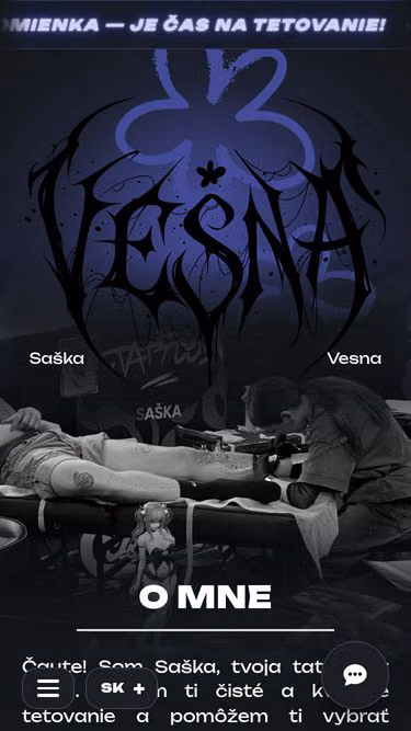 Screenshot of vesna.tattoo