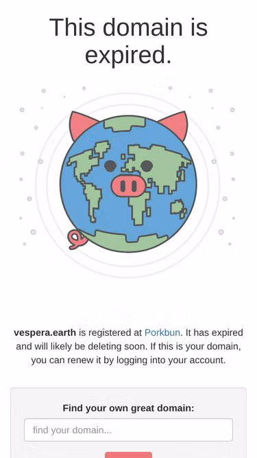 Screenshot of vespera.earth