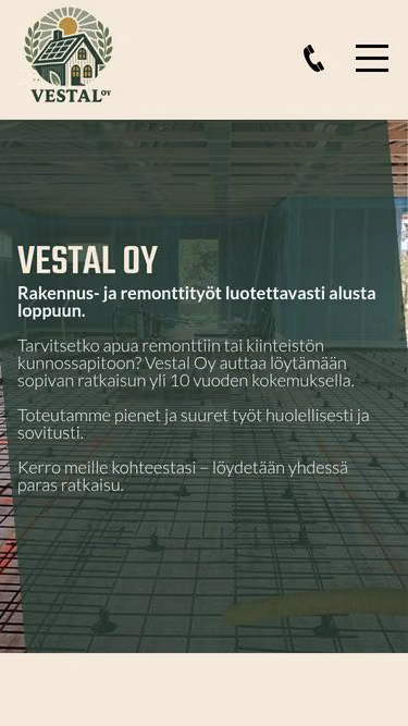 Screenshot of vestal.fi