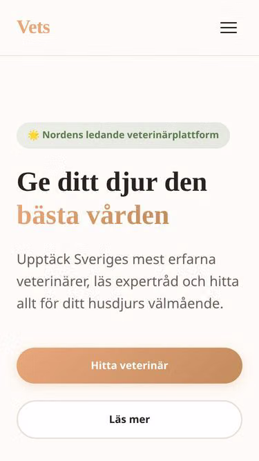 Screenshot of vets.nu