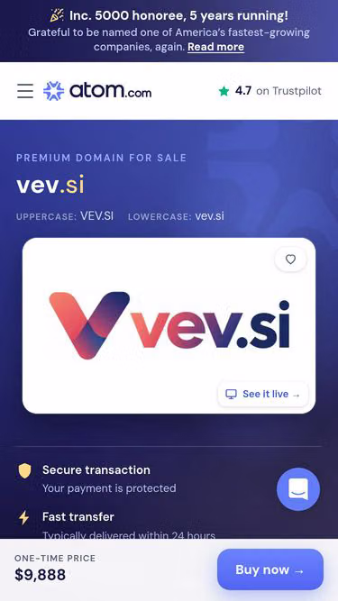Screenshot of vev.si