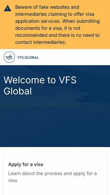 Screenshot of vfs.ac