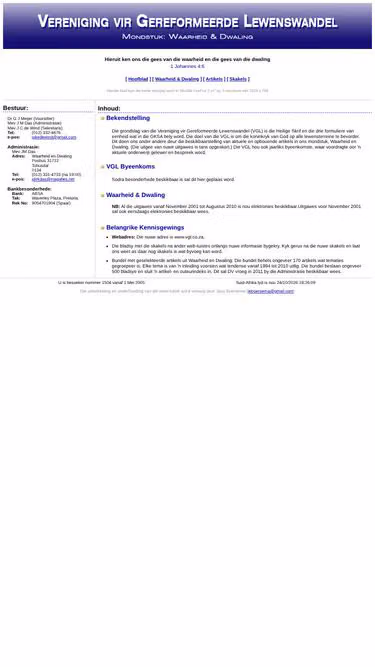 Screenshot of vgl.co.za