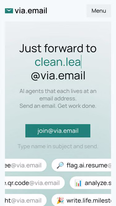 Screenshot of via.email
