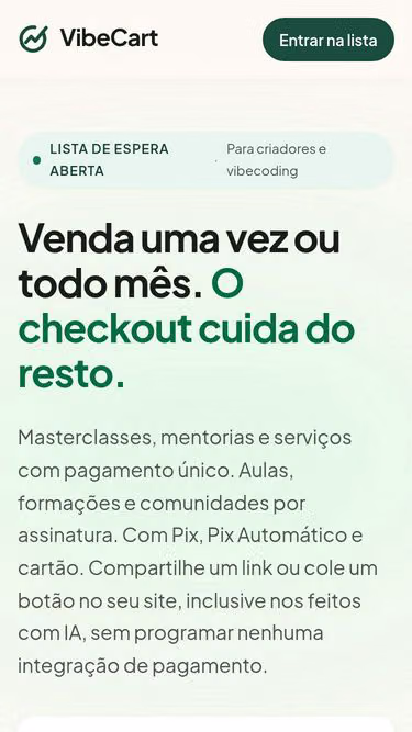Screenshot of vibecart.io