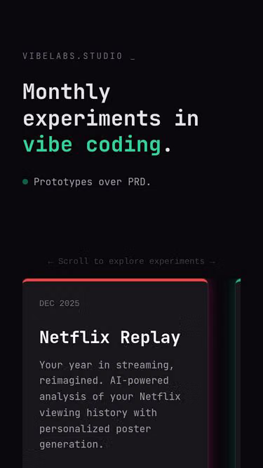 Screenshot of vibelabs.studio