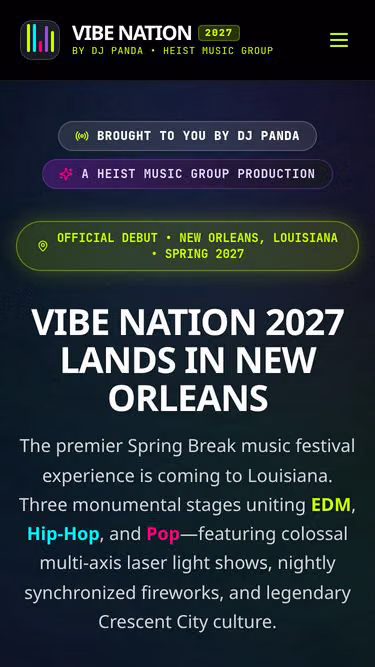 Screenshot of vibenation.digital