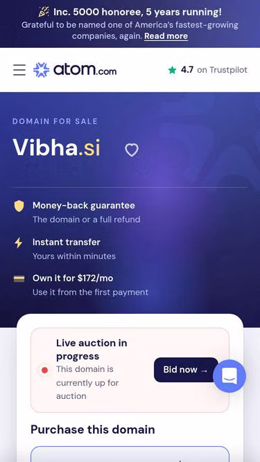 Screenshot of vibha.si