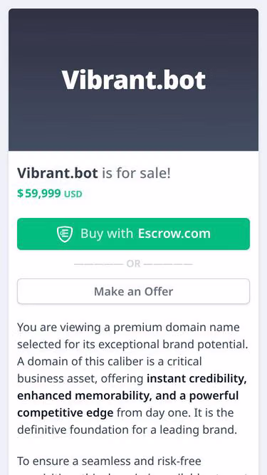 Screenshot of vibrant.bot