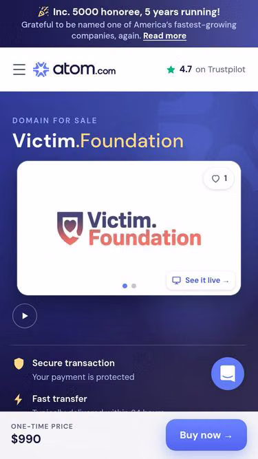 Screenshot of victim.foundation