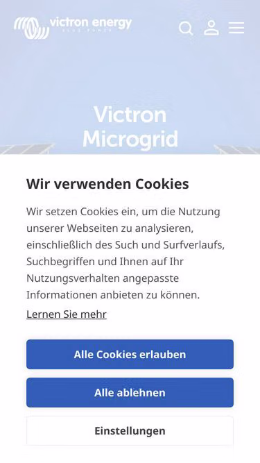 Screenshot of victronenergy.de