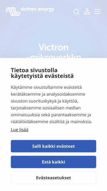 Screenshot of victronenergy.fi