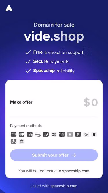 Screenshot of vide.shop