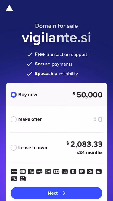 Screenshot of vigilante.si