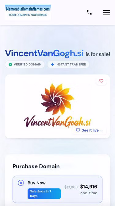 Screenshot of vincentvangogh.si
