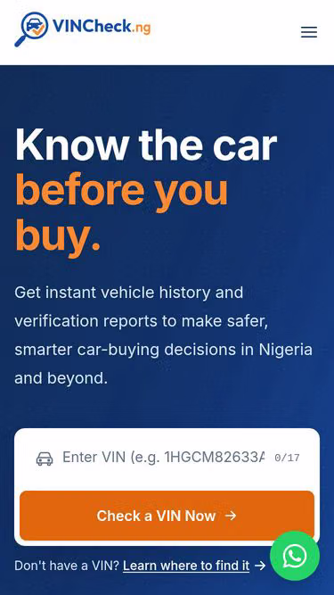 Screenshot of vincheck.ng