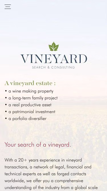 Screenshot of vineyard.com