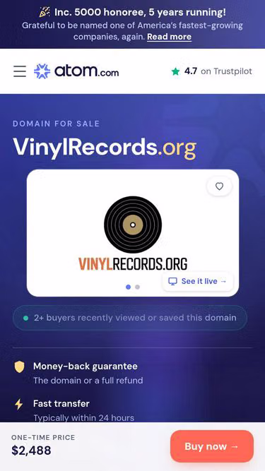 Screenshot of vinylrecords.org