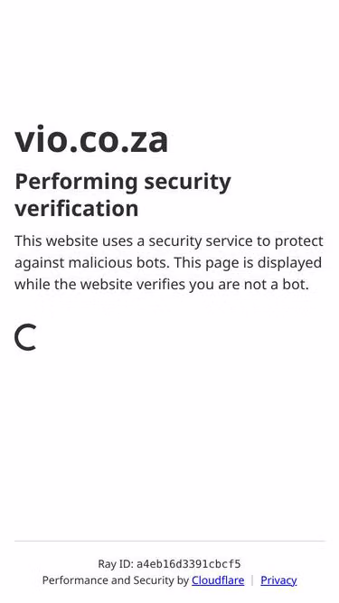 Screenshot of vio.co.za