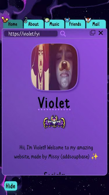 Screenshot of violet.fyi
