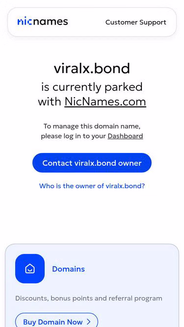 Screenshot of viralx.bond