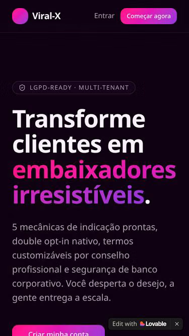 Screenshot of viralx.com.br