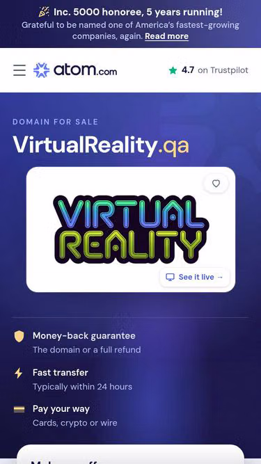 Screenshot of virtualreality.qa