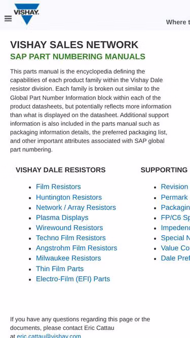 Screenshot of vishay.net