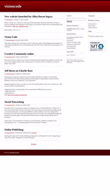 Screenshot of visioncode.com