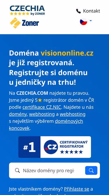 Screenshot of visiononline.cz