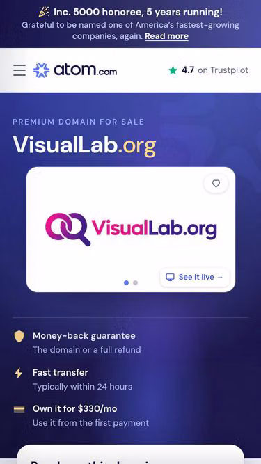 Screenshot of visuallab.org
