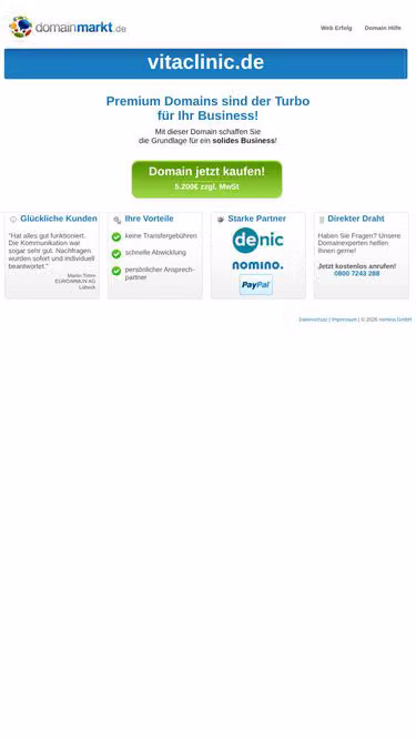 Screenshot of vitaclinic.de