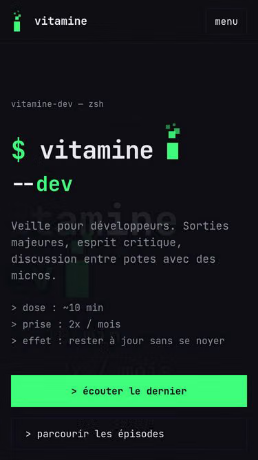 Screenshot of vitamine.dev