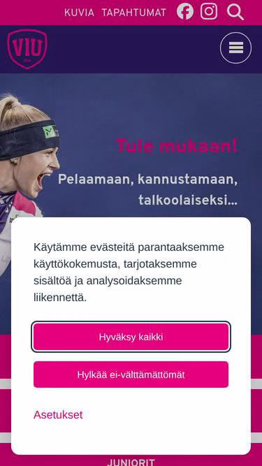 Screenshot of viu.fi