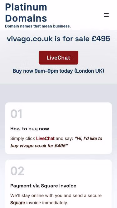 Screenshot of vivago.co.uk