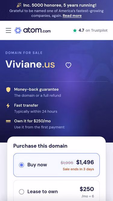 Screenshot of viviane.us