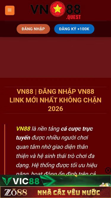 Screenshot of vn88a.com.mx
