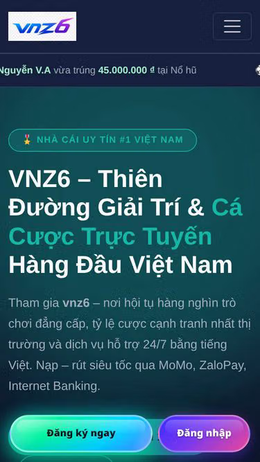 Screenshot of vnz6.bet