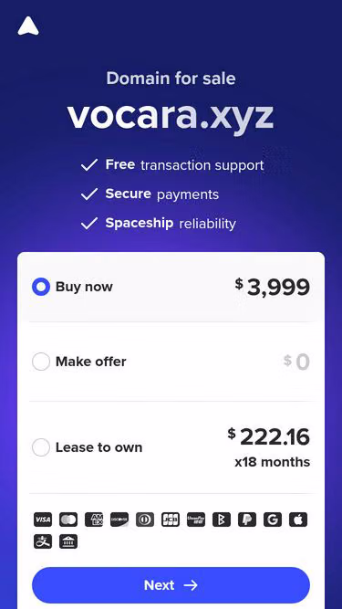 Screenshot of vocara.xyz